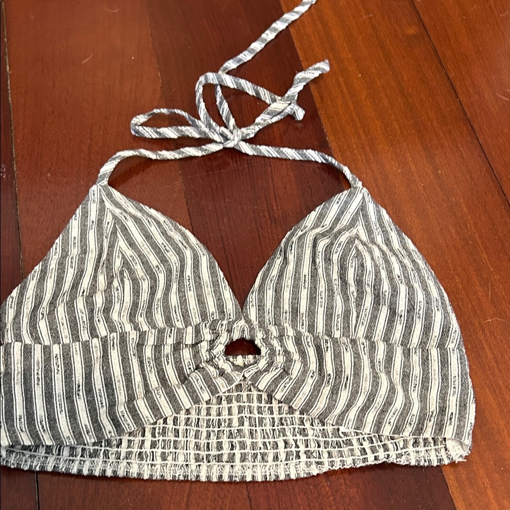 Striped Halter Bikini Top